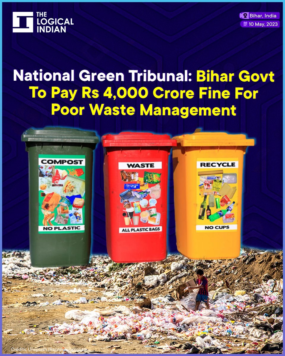 LogicalIndians's tweet photo. Following the polluter pays principle, the National Green Tribunal has imposed a Rs 4,000 crore environmental compensation on Bihar for failing to manage solid and liquid waste scientifically.
#NationalGreenTribunal #wastemanagementsolution #BiharGovernment https://t.co/B2ARJPCXhR