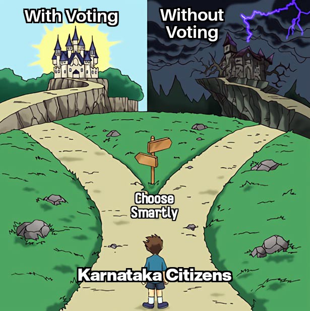 My take on what happens when you don't exercise your voting rights:

#Elections2023 
#ElectionDay 
#ElectionCommission 
#KarnatakaAssemblyElection2023 
#karnatakavotes 
#KarnatakaElection 
#karnatakaopinionpoll 
#KarnatakaVotesForBJP 
#KarnatakaWantsCongress