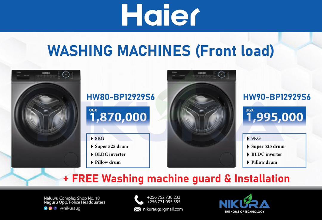 You can now shop for a washing machine and get a free washing guard and installation. We deliver to your hope!