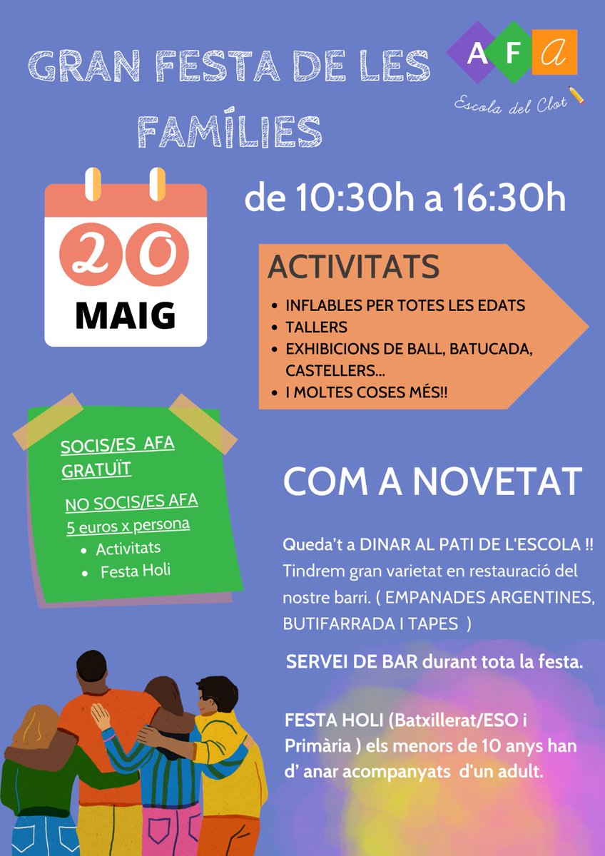 📌Tenim una cita 📝

GRAN FESTA DE LES FAMÍLIES #JEClot <a href="/JesuitesEdu/">Jesuïtes Educació</a>

El dia 20 de maig 📅
A les 10:30h 🕥

Vine, t'hi esperem ‼️