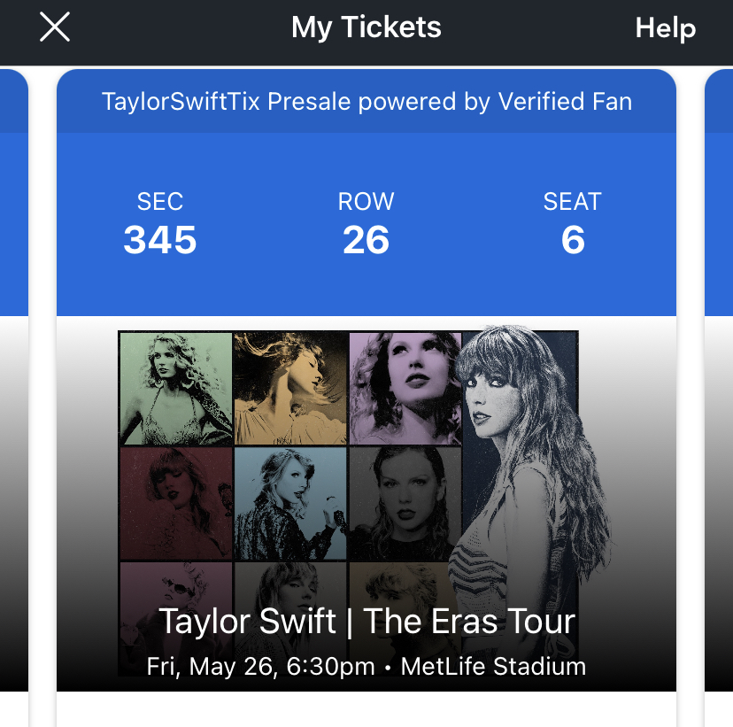 eras1989swift's tweet photo. Taylor Swift Eras Tour Metlife Stadium Tickets - May 26 with Phoebe Bridgers and GAYLE

Section 345, row 26, seats 6-7 https://t.co/QNgYvCYVH4