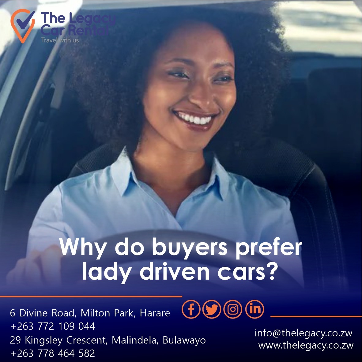 legacy_rental's tweet photo. Does calling a car "lady-owned" or "lady-driven" make it a good buy?
#drive #ladydriven #midweekquestion #driven #carrental #goodbuy #buy #rent #WednesdayWisdom #tellus #midweek #grouptravel #carhire #vehicle #hire #car #travel #booknow #travelwithus #choose #us #rental #legacy https://t.co/vQFUx0TWfx