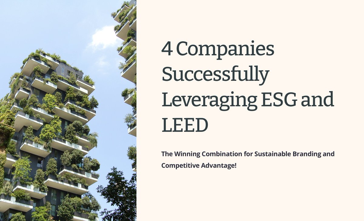 ajhunjhunwala09's tweet photo. ESG and LEED: The Winning Combination for #SustainableBranding and Competitive Advantage.

Companies are increasingly using #ESG and #LEED in tandem to drive #sustainability and achieve their #environmentalgoals while reaping #brandingbenefits. 

Here are 4 examples: https://t.co/apN5XDOOa8