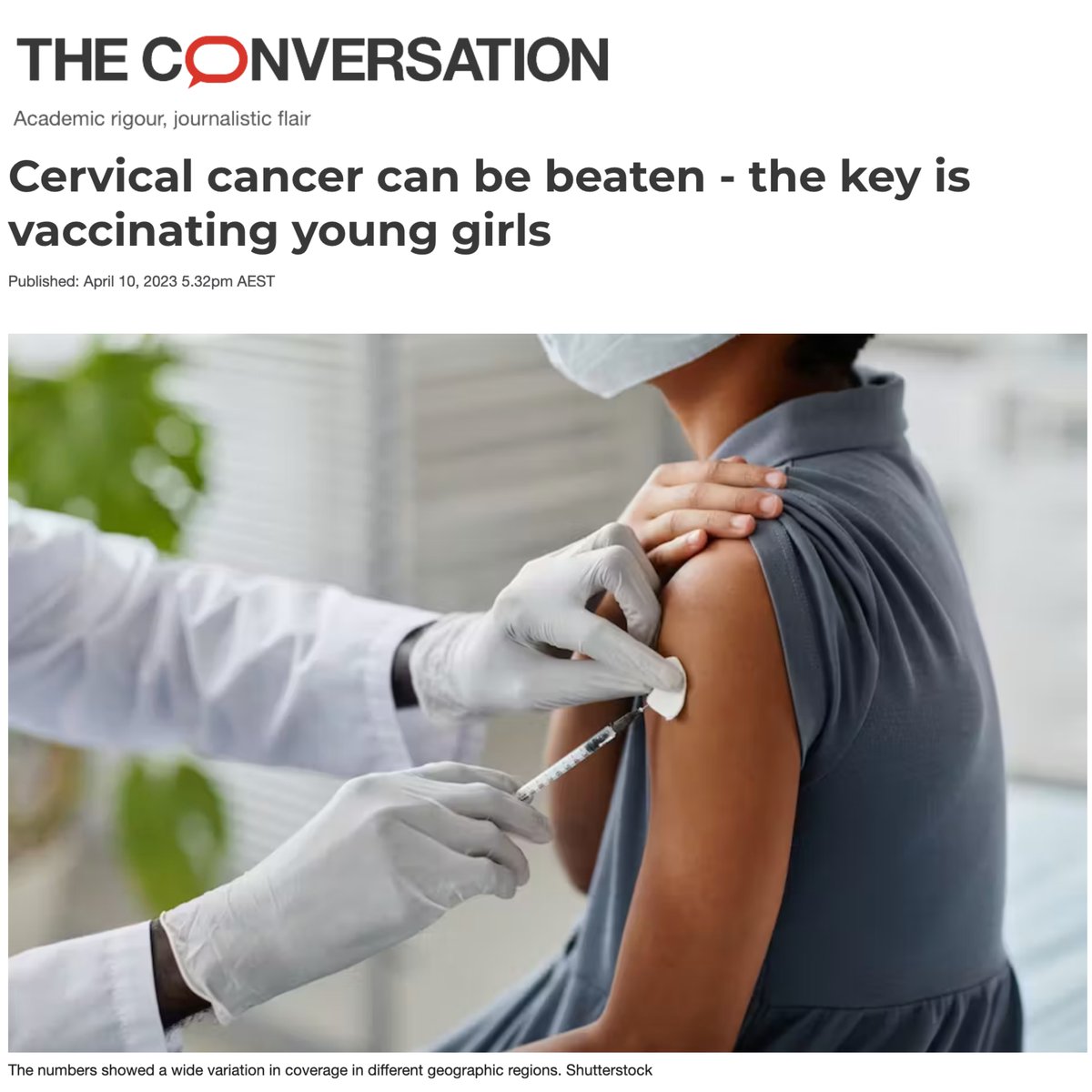 The cervical cancer mortality rate in Africa is three times higher than the global average.

And when COVID hit, the HPV vaccination program coverage in South Africa went from 85% to 3% - this means we have some work to do. 

Read more here:
theconversation.com/cervical-cance…

#HPV