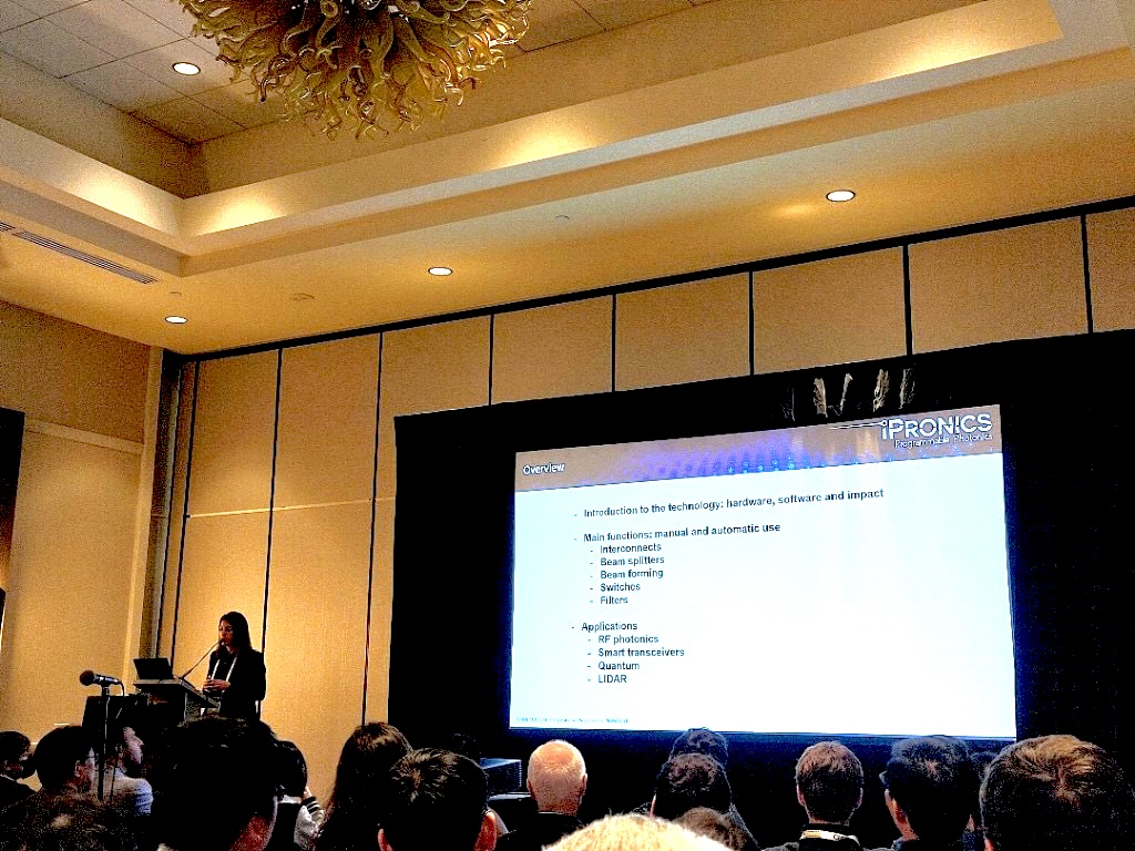 iPronics's tweet image. Our Director @AnaB_Gonzalez delivered an outstanding   presentation at #CLEO2023. Her insights on the future of Silicon Photonics and its potential for Optical I/O, AI, and HPC were met with great enthusiasm from   attendees. Congratulations to Ana! #ProgrammablePhotonics