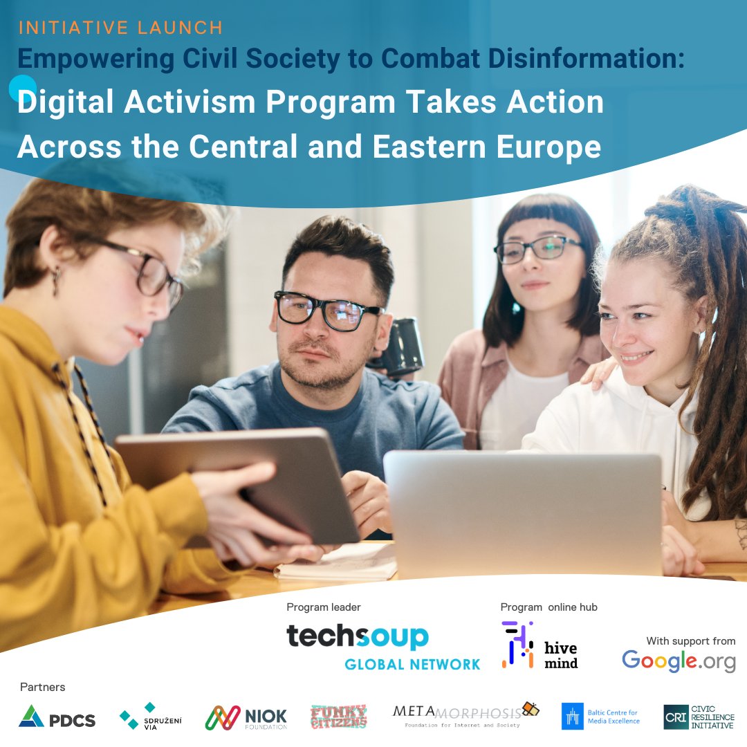 CivicResilience's tweet photo. We're launching a new initiative within TechSoup Global Network’s #DigitalActivismProgram with partners in the #CEE to strengthen #CSOs in #CounteringDisinformation!
ℹ️ https://t.co/tOvAj4y8iN
@Googleorg
#HiveMindCommunity #TechSoupEurope #TechSoupGlobalNetwork https://t.co/GFJRhrbelx