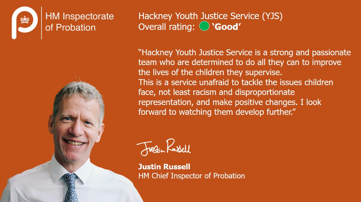HMIProbation's tweet image. Chief Inspector Justin Russell sums up our joint inspection of youth justice services in Hackney. Read the full report: justiceinspectorates.gov.uk/hmiprobation/i…