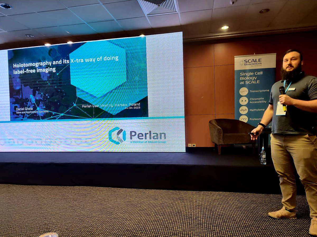 GheteDaniel's tweet photo. It was a pleasure to be part of the user meeting organised by Perlan Technologies Polska in Warsaw and present the new developments from @Tomocubeinc 
#conference #labelfree #Microscopy #Holotomography  #livecellimaging #ht2h #htx1 https://t.co/Sw66HEv4N2
