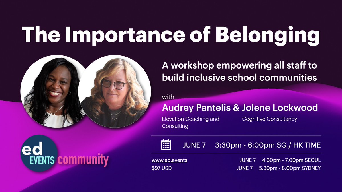 edeventsonline's tweet photo. Looking for some powerful #professionaldevelopment? Check out: The Importance of Belonging - https://t.co/ACnShwTEYU https://t.co/fP9ZSTBHmV