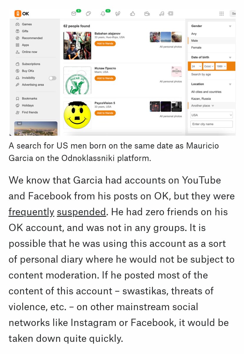 kasvismafioso's tweet photo. #AllenTexas shooter #MauricioGarcia had a profile with the name "PsycoVision 5" on the Russian social media Odnoklassniki (OK).
Read the great article by #Bellingcat on how they traced profile of the mass shooter:
--> https://t.co/skm3DJYO3v
#AllenShooting #MassShooting https://t.co/tsK01JbzQJ
