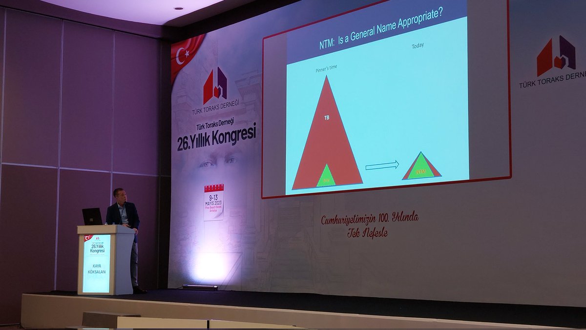 Kaya Köksalan just said it: we should call M. tuberculosis the non-NTM Mycobacterium. It is the exception within the genus, not the rule(r). At the fantastic Turkish Thoracic Society meeting <a href="/ToraksDernegi/">Türk Toraks Derneği</a>