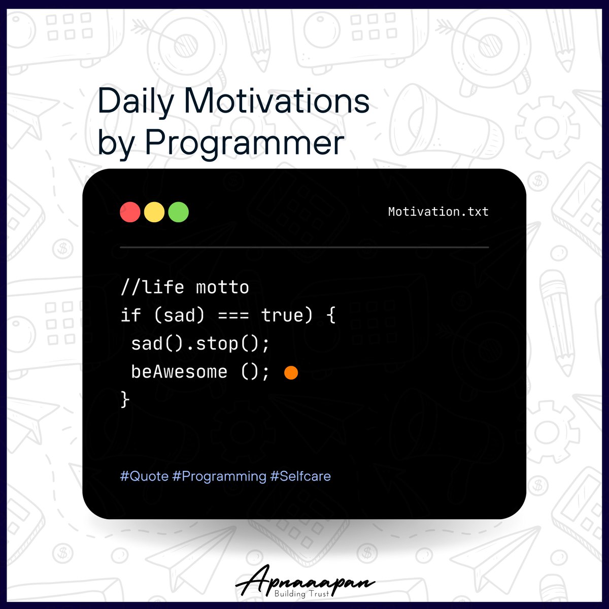 apnaaapan's tweet image. We Think, You Should Think.
If You are unable, Let us do that for you.
#TechInspiration #DreamBigCodeHard #PassionateProgrammer #MotivationMonday #TechLife #DailyInspiration #CodeLove #GeekLife #Inspire #DreamBig #Apnaaapan #DigitalMarketing #TechMotivation