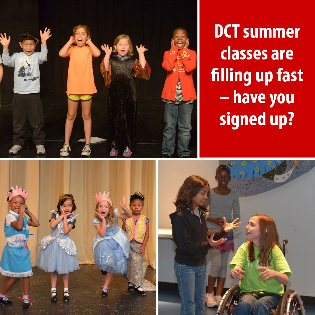 DCT summer classes are filling up fast – have you signed up? bit.ly/DCTSummer Limited availability in June and July -- don’t miss your chance! Classes available for Pre-K thru highschool!