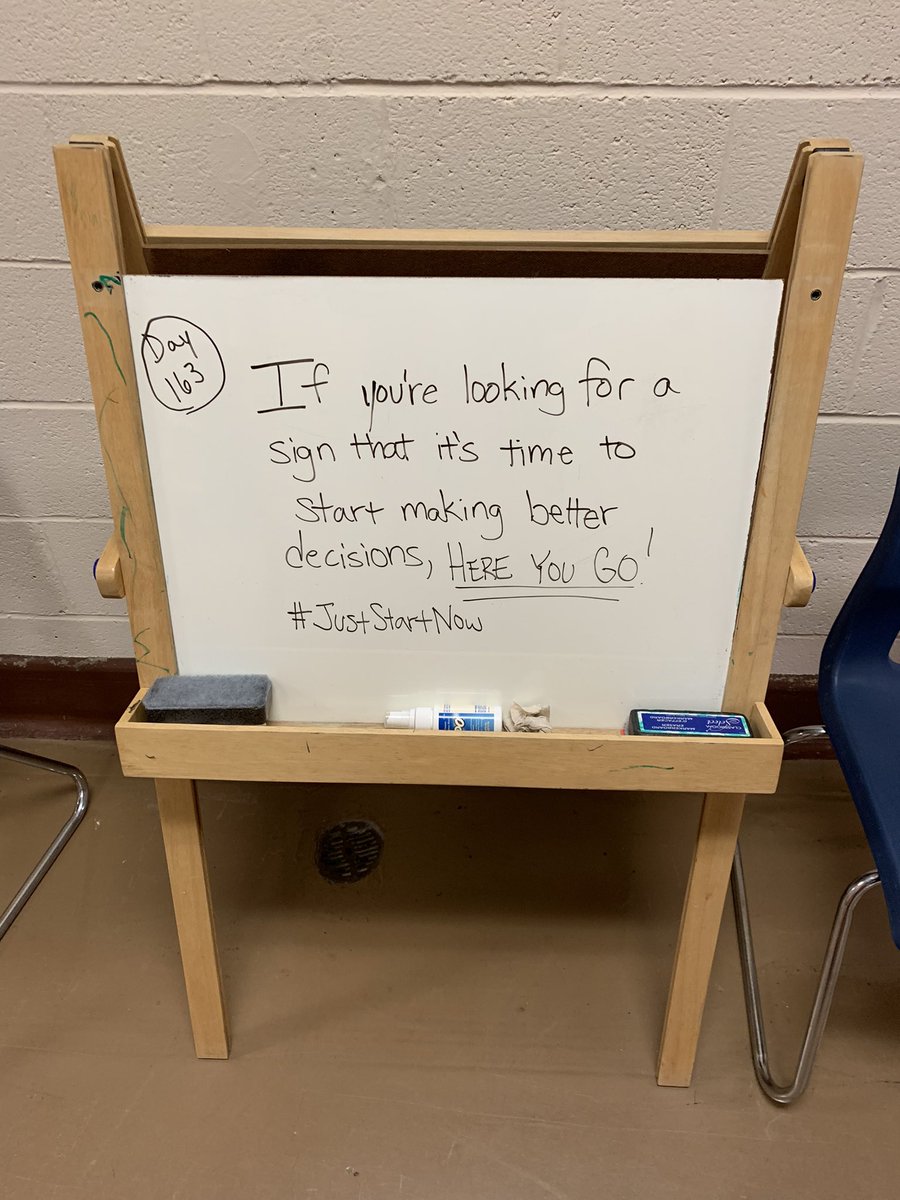 APTimNMS's tweet photo. Todays sign reminds students that it’s never too late to start making better decisions 🙌. #JustStartNow https://t.co/wPhhXi09lC