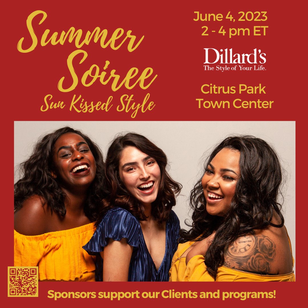 Thanks to all guests and sponsors for being key parts of DFSTB Sun Kissed Style June 4th! Together, we'll experience stylish looks while our models strut the runway at Dillard's Citrus Park Town Center. Learn more about this fashion forward fundraiser at go.rallyup.com/2023dfstbsoiree.