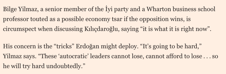 NickStadtmiller's tweet photo. So much for 🇹🇷 opposition unity. Presumably @ProfBilgeYilmaz is angling for a ministry or senior econ post if @kilicdarogluk wins the presidency, and this is the most enthusiasm he could muster for the opposition candidate when asked by @FT? Sheesh!
#turkeyelections #Secim2023 https://t.co/wSNfJQny88