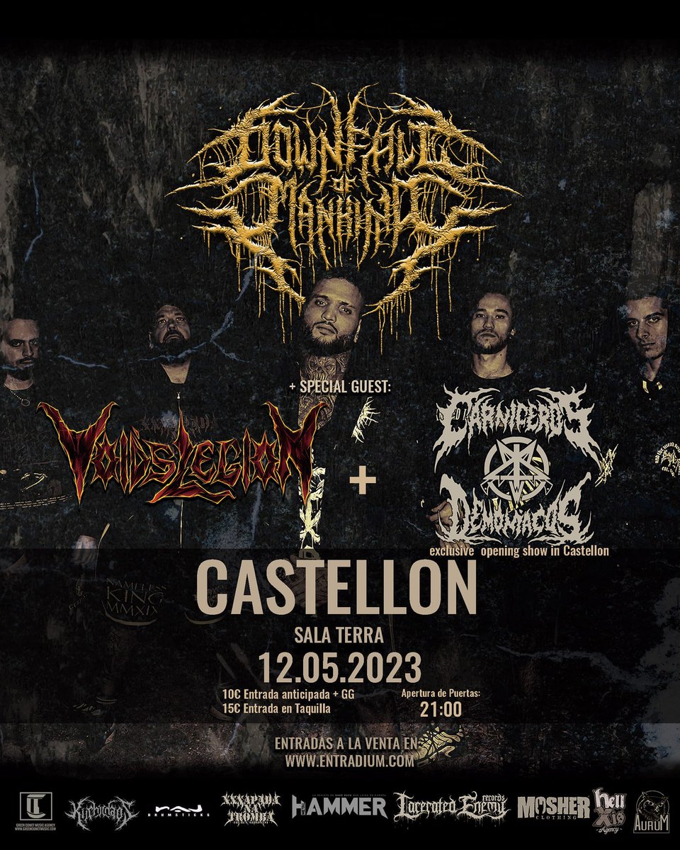 12/05 en Terra traca bruta a cargo de Downfall of Mankind + Void's Legion + Carniceros Demoníacos