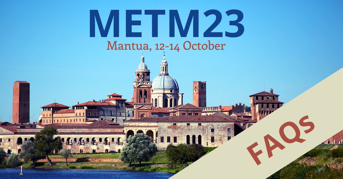 As we finalize the #METM23 programme, we know exactly what you’re thinking:

🤔 Will I get a place?
🏛️ What’s the venue like?
🚗 Is Mantua easy to get around?

Head this way for the answers to all these questions and more: metmeetings.org/en/faqs:1496