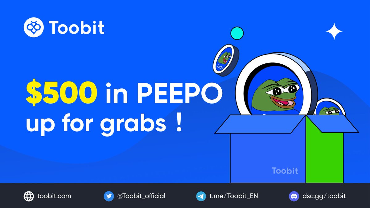 🎉 To celebrate the listing of $PEEPO on #Toobit and to thank our community for the love and support, we are running a $500 #giveaway via #TaskOn. 🤑

📅 Campaign period: 12:30, May 10th - 00:00, May 22nd (UTC)

Complete tasks and WIN! ⬇️
taskon.xyz/campaign/detai…

@Peepopepito