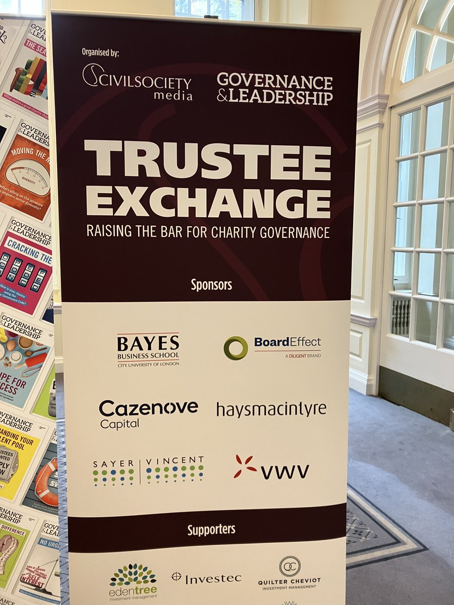 It was great to be on the panel for the CEO's Last 100 Days discussion at the @CivilSocietyUK Trustee Exchange event sponsored by @BayesCCE. Lots of food for thought in an important but under-explored field