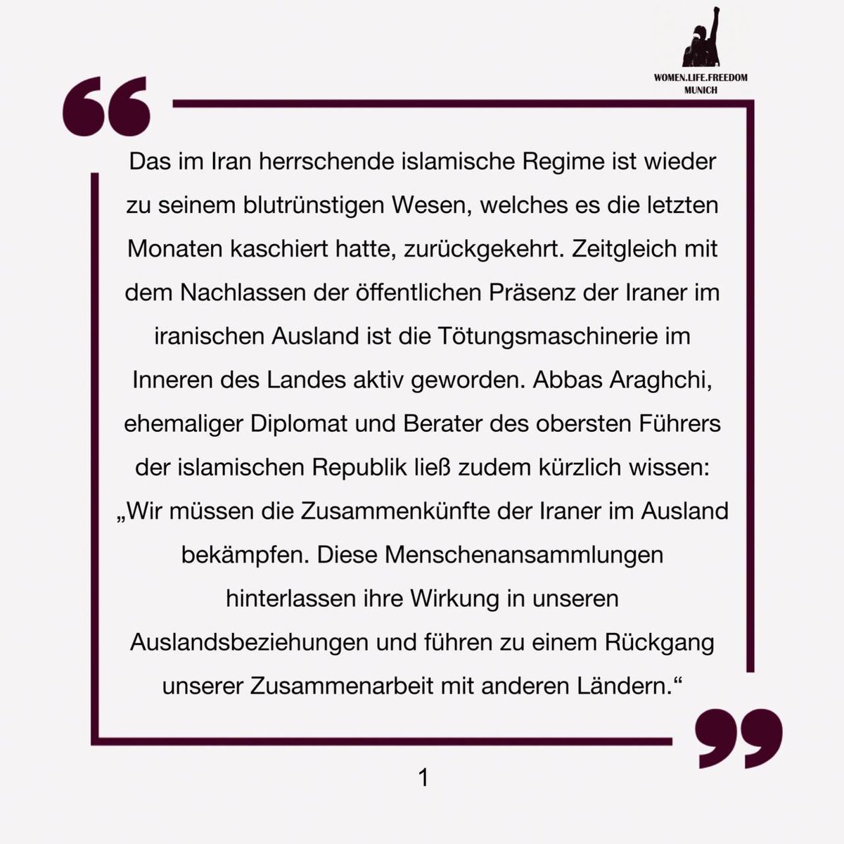 FreedomMunich's tweet image. Stellungnahme der Initiative WomenLifeFreedom Munich bezüglich der letzten Hinrichtungswelle im Iran

بیانیه تشکّلِ زن، زندگی، آزادیِ مونیخ پیرامونِ موج اخیر اعدام ها در ایران

#womanlifefreedom #stopexecutionsiniran #stopirgc #irgcterrorists #freeiran #iranrevolution2023
