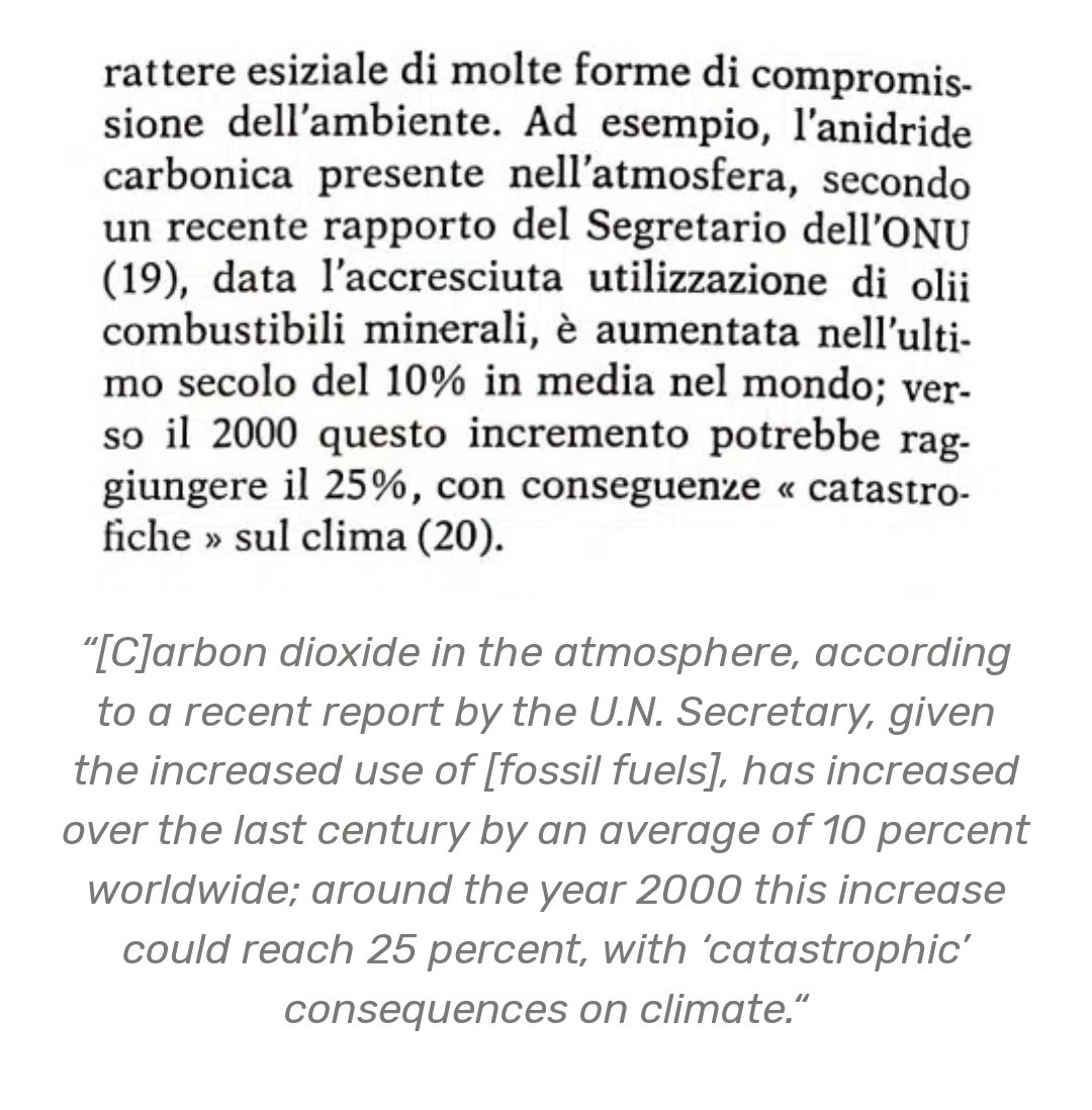 After #exxonknew, #shellknew, #bpknew, #totalknew now #ENIknew can be added to the list. Explosive research by @Greenpeace_ITA, @Recommon, @DeSmog shows that in 1969-1970 ENI knew that continued fossil fuel use could lead to 'catastrophic' climate consequences. Lawsuit underway!