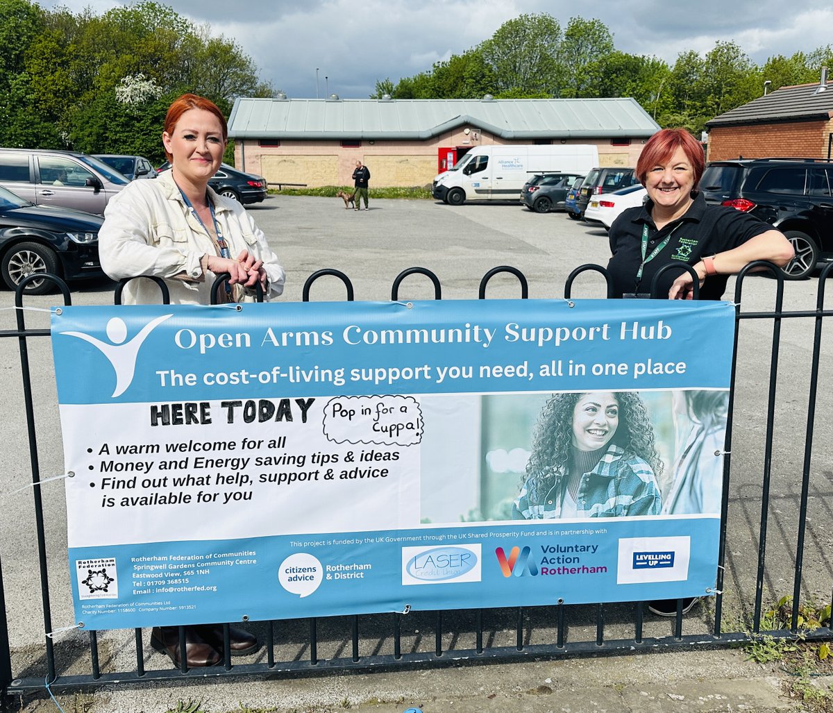 Open Arms Community Support Hub at Canklow Pavilion until 3.30pm