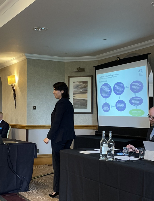 Really great to have Nelson Kennedy &amp; Sumedha Asnani-Chetal from <a href="/NHSNSS/">NHS National Services Scotland</a> at the #CPSCouncilMay23 to talk us through these digital developments for community pharmacy