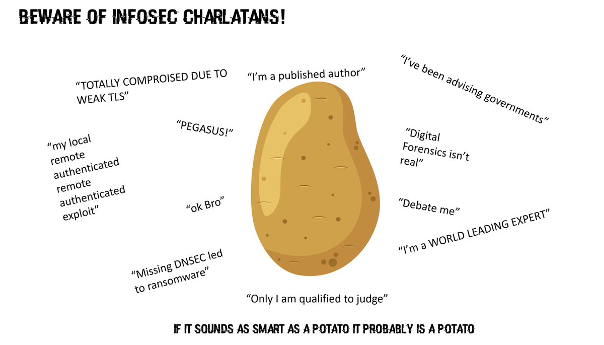 You can tell a lot about people by the company they keep.. the charlatans seem to stick together.

#cyber #security #inposters #fraudsters #charlatans #FightTheFUD