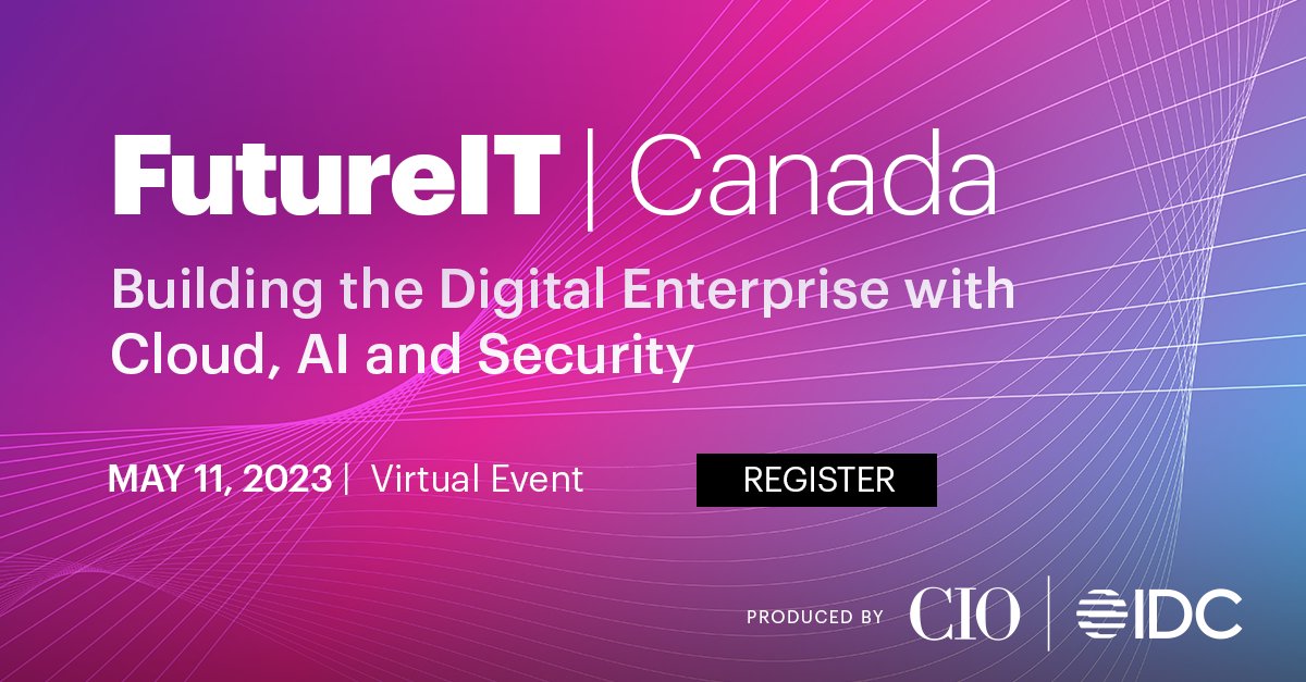 fstvicentin's tweet photo. Discover the latest cloud, AI and security insights at the #CIOFutureIT virtual event on May 11. The #BellBusiness team will be leading a keynote session on running cloud-native workloads successfully and securely.  Learn more and register for free: https://t.co/4yuVk6fQMV https://t.co/8WNWYOEzUy