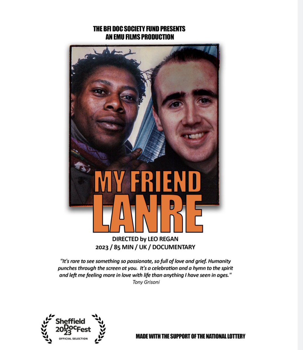 EMU (@emufilms) on Twitter photo We are delighted to announce the World Premiere of our first documentary <a href="/sheffdocfest/">Sheffield DocFest</a> next month. A powerful, heartwarming, humorous punch of humanity from director @leoregan_ and producer @carsonmaryc #myfriendlanre We are delighted to announce the World Premiere of our first documentary <a href="/sheffdocfest/">Sheffield DocFest</a> next month. A powerful, heartwarming, humorous punch of humanity from director @leoregan_ and producer @carsonmaryc #myfriendlanre