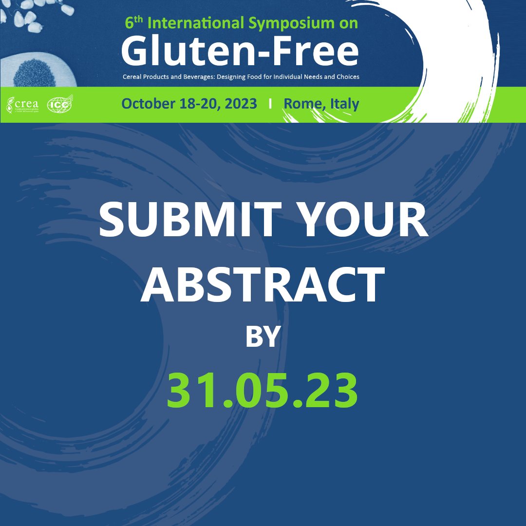 ICCcereals's tweet photo. Tick, tock!โฐ
Share your groundbreaking research at #GF23. Submit your abstract for oral presentation/poster before the deadline on May 31, 2023.
Register now ๐ https://t.co/oHidglmp3t
#ICCcereals #CerealScience #GlutenFreeResearch #AbstractSubmission #ResearchCommunity https://t.co/rMQuj30ps1