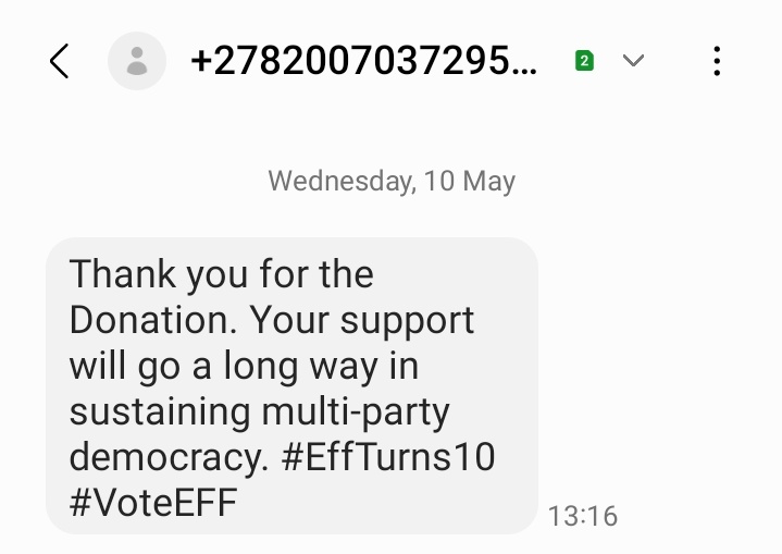 KETSO4LIFE's tweet photo. Drop your EFF donations screenshot here. I will follow you immediately. #EFFTurns10 https://t.co/6vs6susa2q