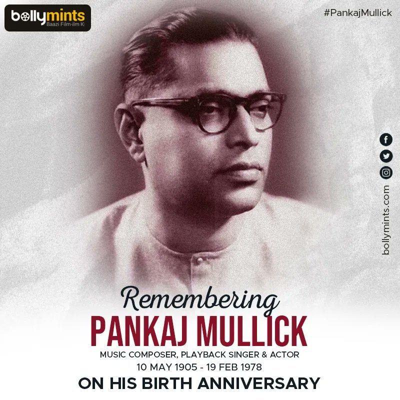 Remembering Musical Composer #PankajMullick Ji On His #BirthAnniversary !
#PankajKumarMullick