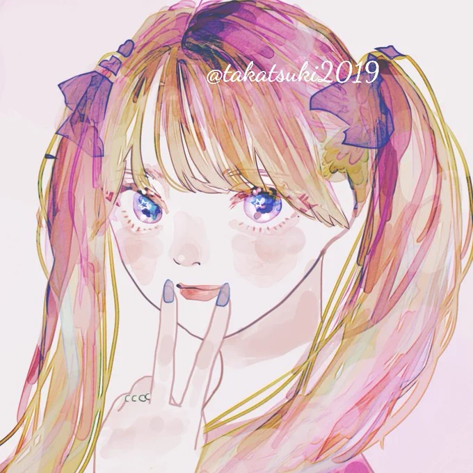 ツインテ、kawaii! #イラスト