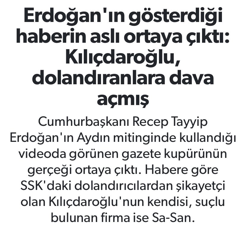 Dezenformasyon yasası çıkarmıştınız… 
Yalan bilgi yayanları 3 yıl hapis istemiyle yargılayacaktınız… 
Değil mi? 

#dezenformasyonyasası
@fahrettinaltun @iletisim @adalet_bakanlik @bybekirbozdag