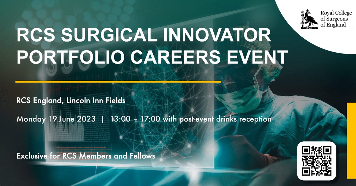 Ryan_L_K's tweet image. Next up from @RCSnews #Innovation Hub...
Interestes in a portfolio career in Surgical Innovation
Join us on June 19th for a great afternoon of talks from some innovation trailblazers
Link-> eventbrite.co.uk/e/rcs-surgical…
#surgery #NHS #JuniorDoctors