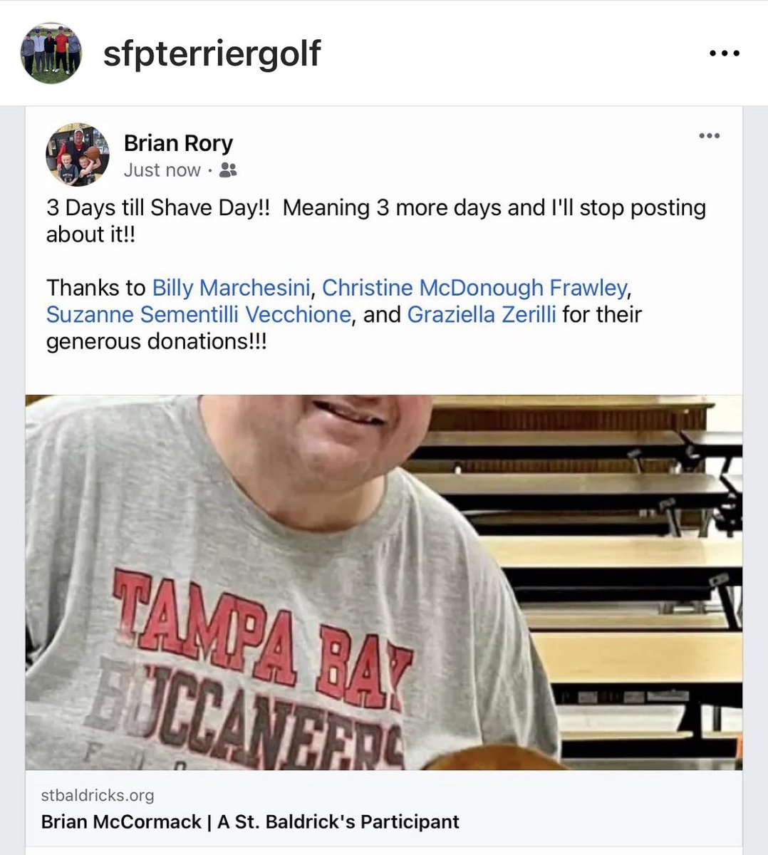 3 Days until Shave Day for Mr. McCormack!!  Still time to donate…. Thanks to all who have donated already!

stbaldricks.org/participants/m…