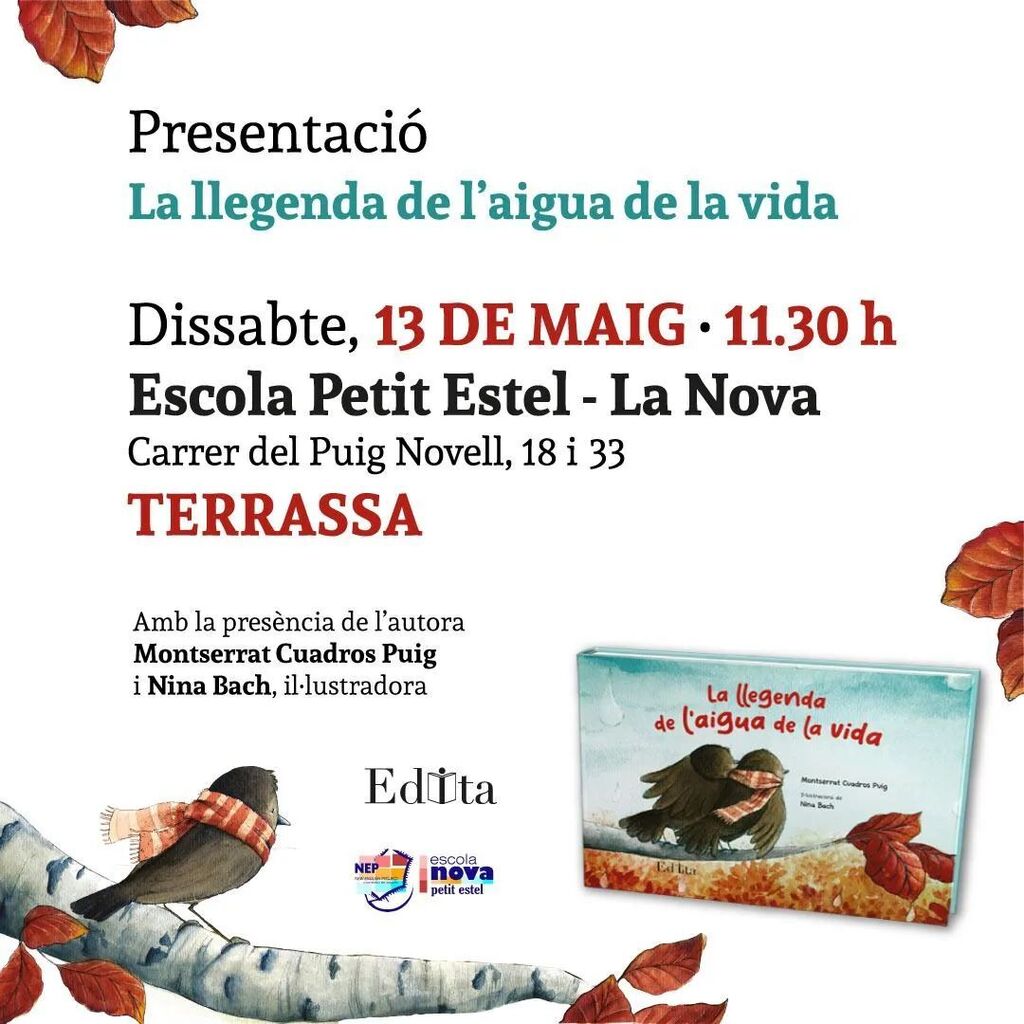 Aquest dissabte 13 de maig, a les 11:30, fem una sessió de l’Hora del Conte molt especial, a la Sala Gran de l’Escola Nova. 
Aquesta vegada, amb la presentació oficial del conte: La Llegenda de l’aigua de la vida. La Mònica Coll presentarà l’acte i ens e… instagr.am/p/CsD07RPr3zY/