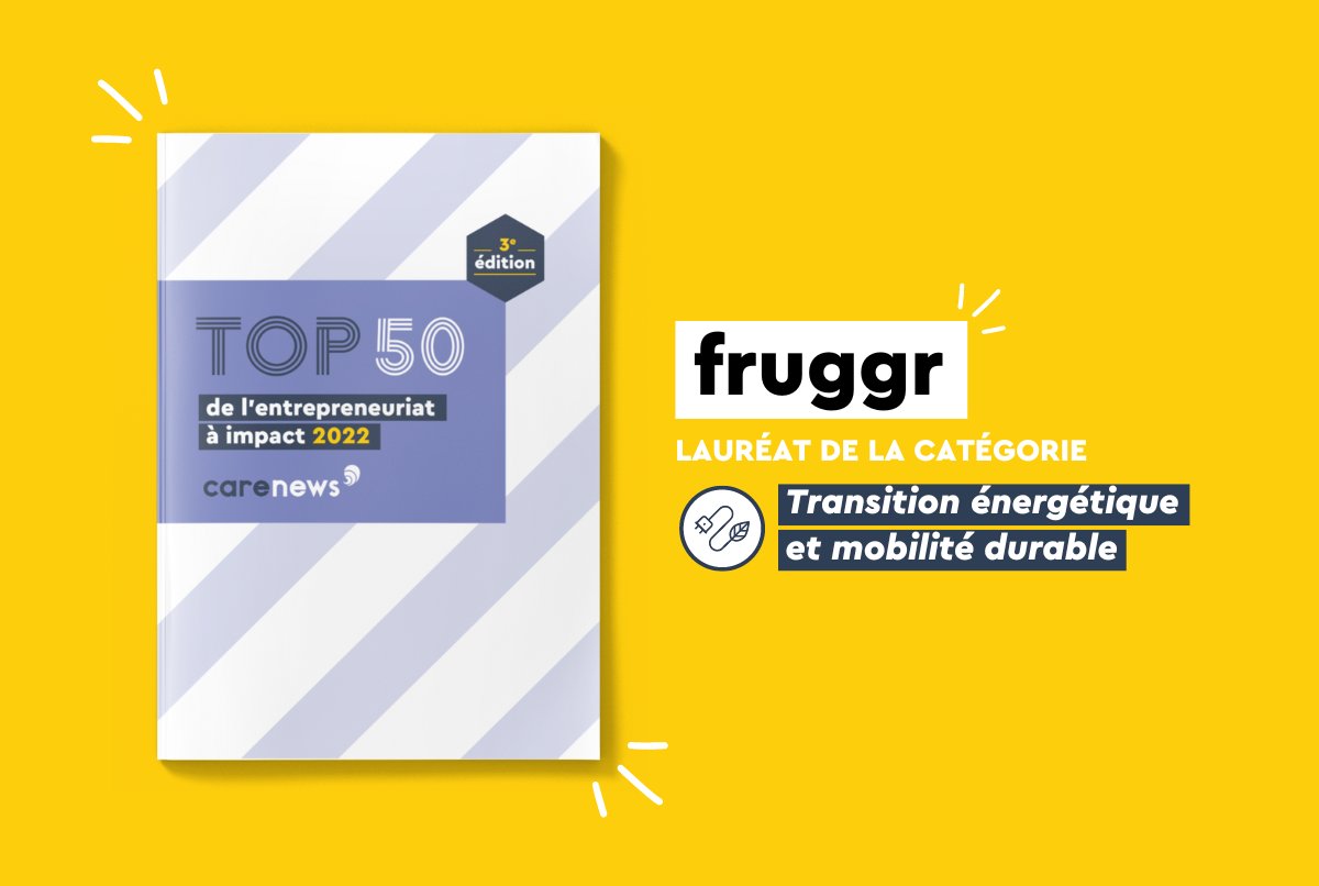 fruggr x digital4better (@fruggr) on Twitter photo Ils grandissent si vite … fruggr est majeur de promo 🤩 
...de la promo Top 50 @CarenewsCom 2022, entrepreneurs à impact, mention “Transition énergétique et mobilité durable” ! 👏🏻
Pour en savoir plus, retrouvez notre brève sur le blog fruggr : lnkd.in/etYmRTfk Ils grandissent si vite … fruggr est majeur de promo 🤩 
...de la promo Top 50 @CarenewsCom 2022, entrepreneurs à impact, mention “Transition énergétique et mobilité durable” ! 👏🏻
Pour en savoir plus, retrouvez notre brève sur le blog fruggr : lnkd.in/etYmRTfk