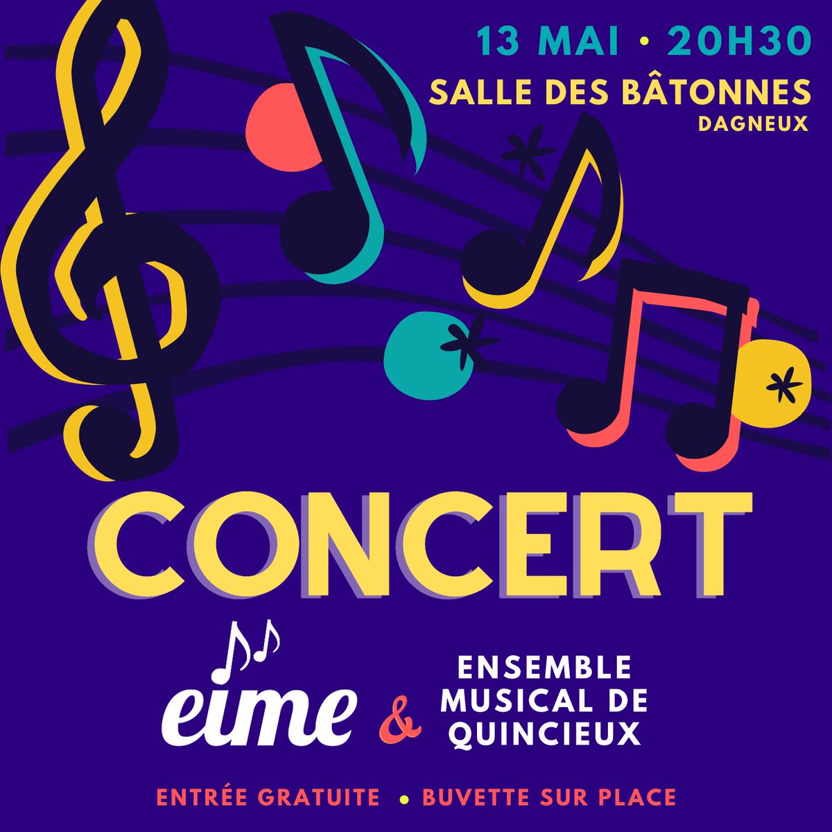 EIME_musique's tweet photo. Avec l'Ensemble musical de #quincieux ! On vous attend nombreux à notre concert de printemps ce samedi à #Dagneux https://t.co/GDTA9jwpPC