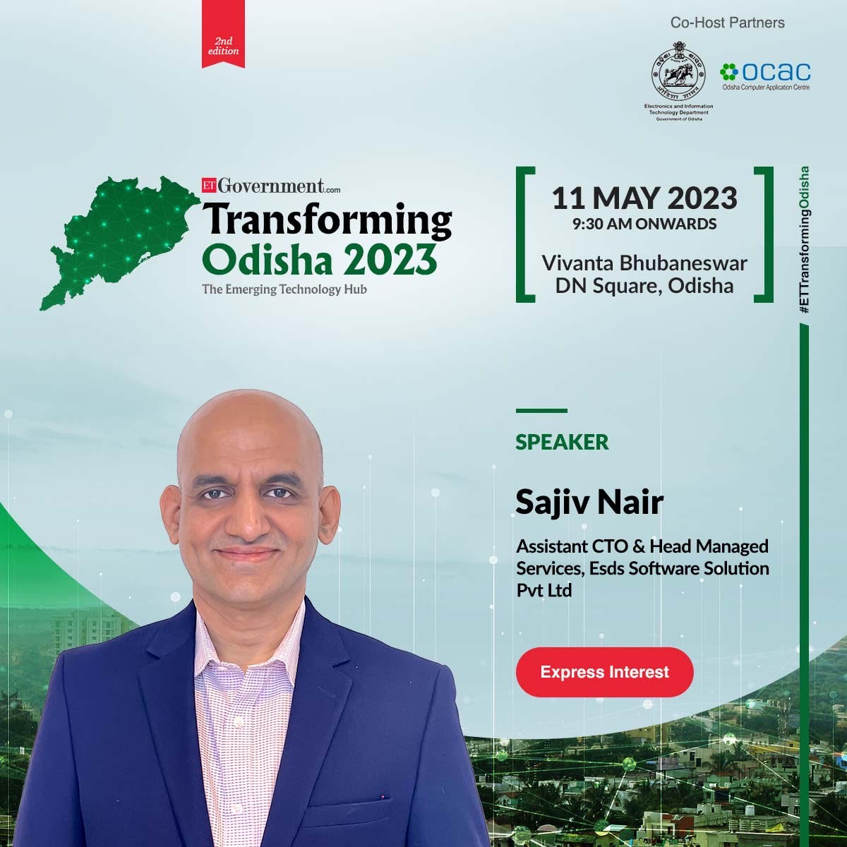 ETGovernment (@et_government) on Twitter photo "Join us in welcoming the visionary speaker Sajiv Nair, Assistant CTO & Head Managed Services, <a href="/ESDSDataCenter/">ESDS Software Solution Ltd</a> who will shed light on the transformative journey of Odisha. Get ready to be inspired and enlightened!
Register now - bit.ly/43DZQmX
#ETTransformingOdisha "Join us in welcoming the visionary speaker Sajiv Nair, Assistant CTO & Head Managed Services, <a href="/ESDSDataCenter/">ESDS Software Solution Ltd</a> who will shed light on the transformative journey of Odisha. Get ready to be inspired and enlightened!
Register now - bit.ly/43DZQmX
#ETTransformingOdisha