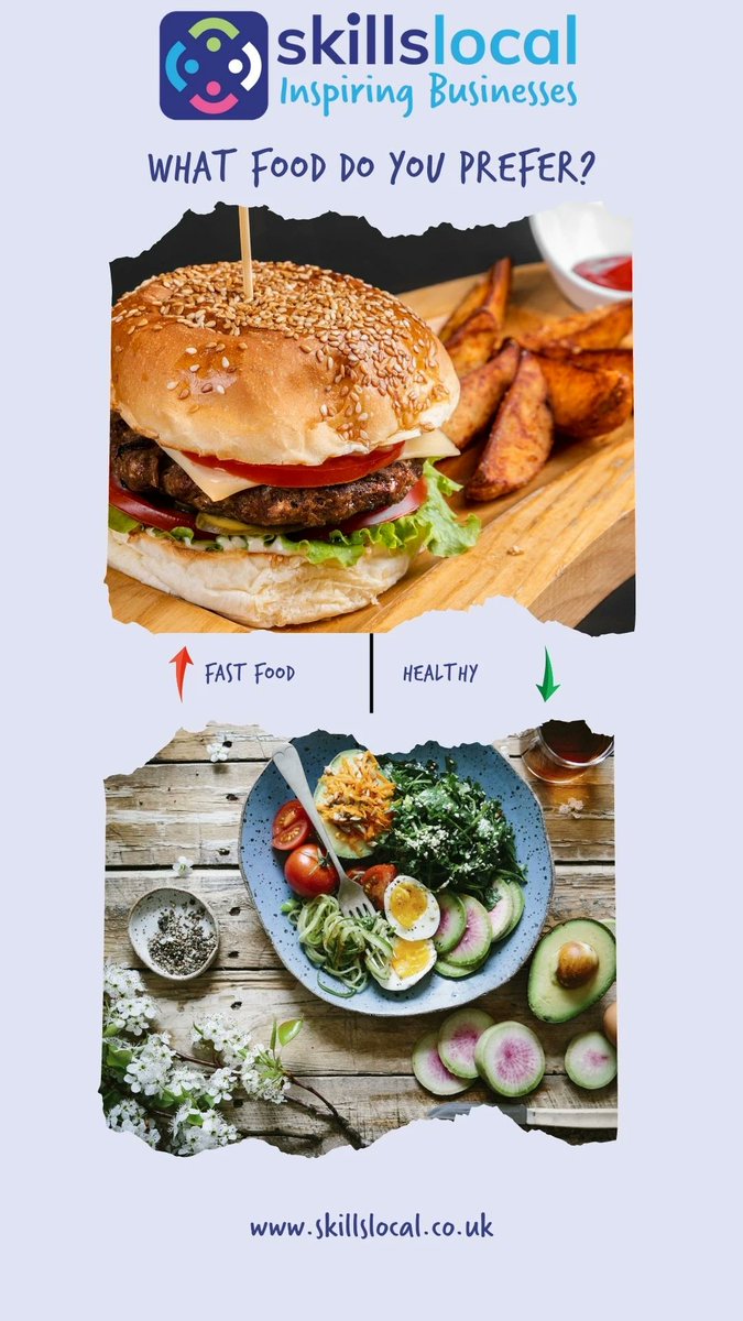 Fast food or healthy food?
It's time to decide between deliciousness and nutritiousness – which will you choose?
#foodchoice #coaching #businesscoach #businesscoaching #coachinglife #businessadvice #skillslocal #business #success #businessowner #northwest #peakdistrict...