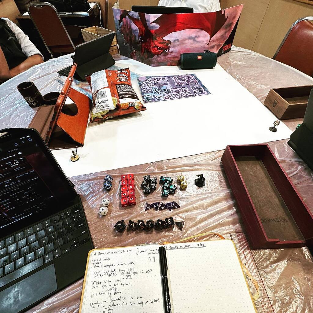 jaixom's tweet photo. The dice are ready… what awaits us in the next session of A Memory of Ashes? #ttrpg #dnd5e #dnd https://t.co/BsRKJM62Kk https://t.co/dQFhIrfnzI