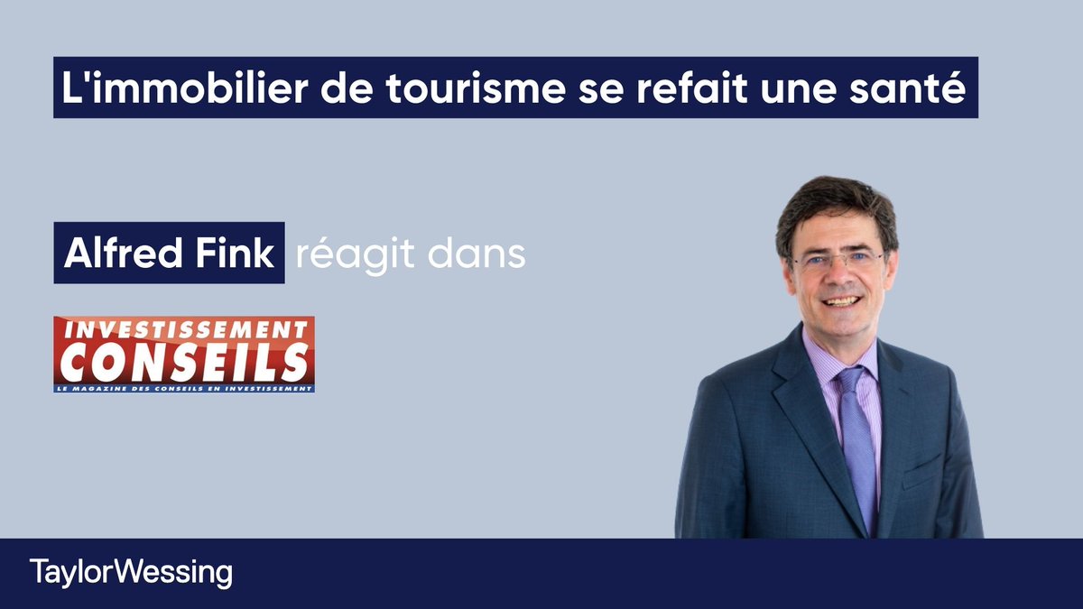 Immobilier - Alfred W. Fink, réagit dans un article publié dans Investissement Conseils au sujet de l'attractivité des investissements immobiliers dans le secteur touristique et hôtelier.

#immobilier #tourisme #hotellerie #realestate #property #investment