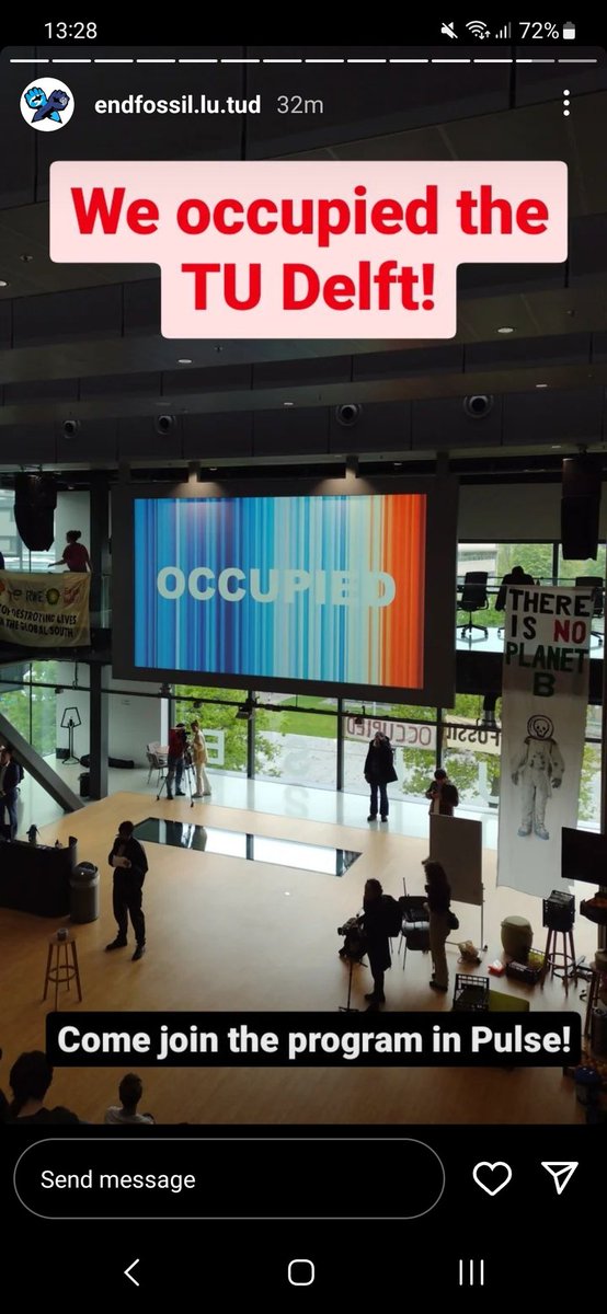 Another sign that times are a changin': students today occupy the renowned university of Delft, Netherlands. Historally, connections between Shell &amp; <a href="/tudelft/">TU Delft</a> run deep. That's no longer unopposed. Students are occupying the uni and demand all ties w/ fossil fuel industry are cut.