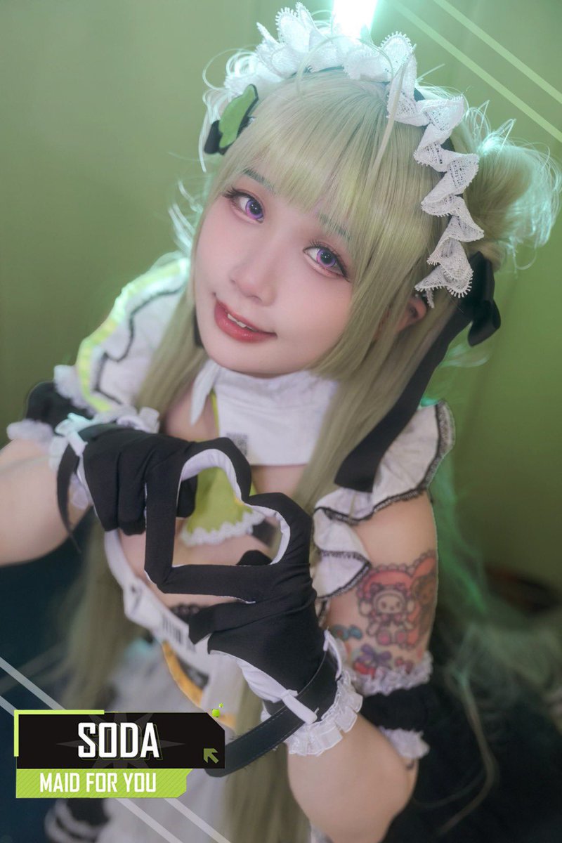 niku_km's tweet photo. #メイドの日 #メイドの日2023 
今日も…キレイに！

メイドの日はやっぱりソーダだね💚

#勝利の女神NIKKE #nikke #メガニケ #ソーダ https://t.co/3hS4XQCzgp