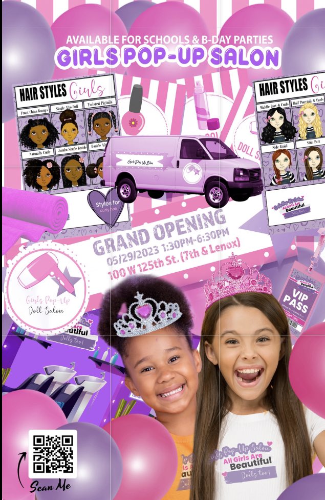 Don't miss out on this magical event!
Tag and share this with fellow parents who would love to join in on the excitement. Let's make this grand opening an unforgettable experience for our darling girls! 💖

#GirlsPopUpSalon #GrandOpening #PamperingPrincesses #BeautyAndFun
