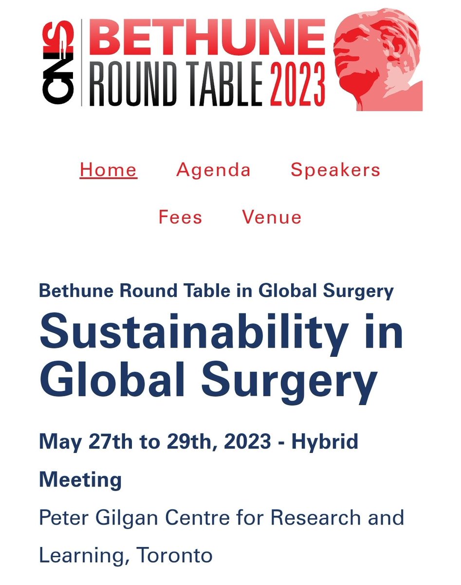 Just over two weeks until #BRT2023!

Toronto is getting ready for 3 days of discussing all things #Sustainability in #GlobalSurgery.

Register now and join us in person or online: bethuneroundtable2023.ca