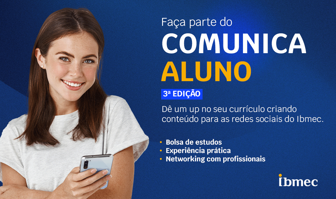 Ibmec_oficial's tweet photo. As inscrições para participar do Comunica Aluno do Ibmec estão abertas!
Tenha a oportunidade de garantir:
📚 Bolsa de estudos,
🎯Experiência real e
🤝 Networking com profissionais!
Inscrições no link: https://t.co/7UpFZdJB17
#ibmec #comunicaAluno https://t.co/PryKAZzj89